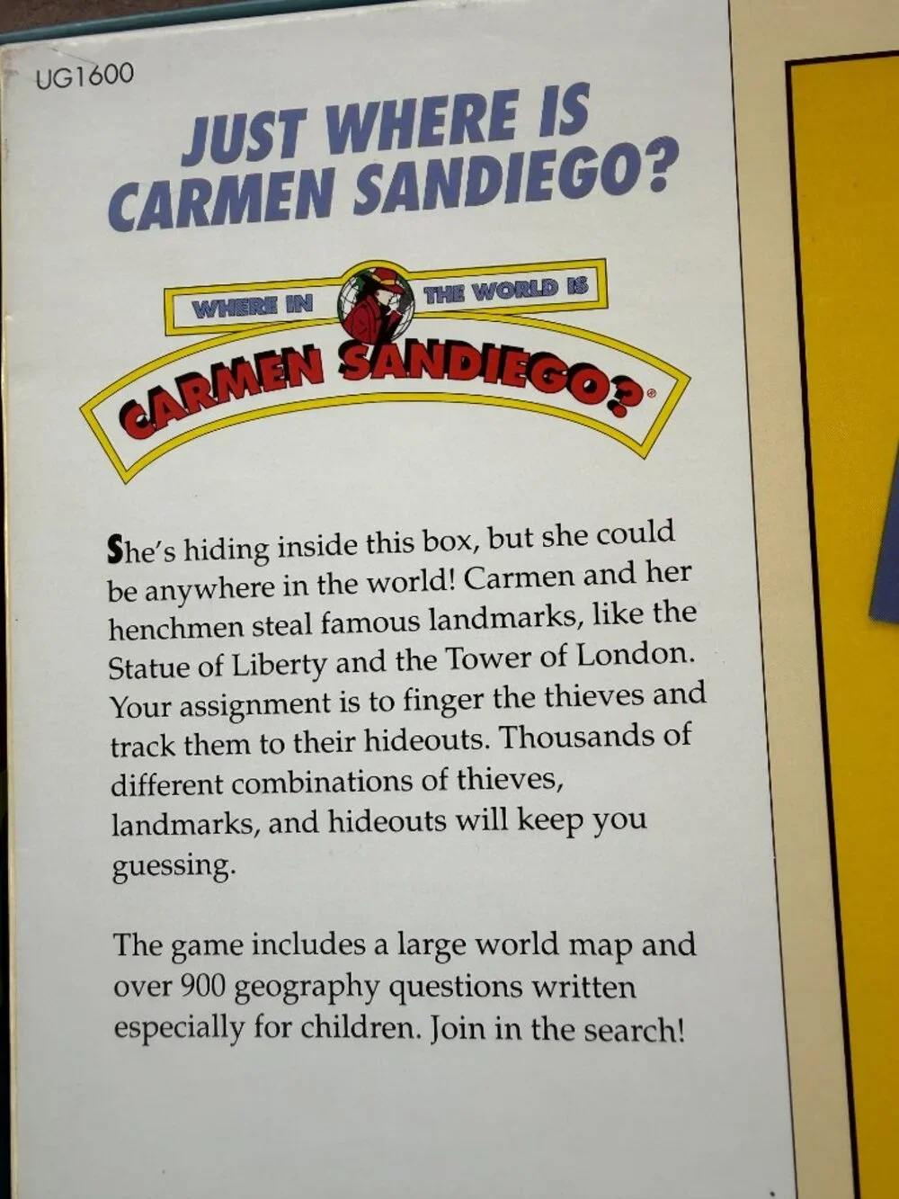 Vintage 1992 Where in the World is Carmen Sandiego Board Game - 100% Complete